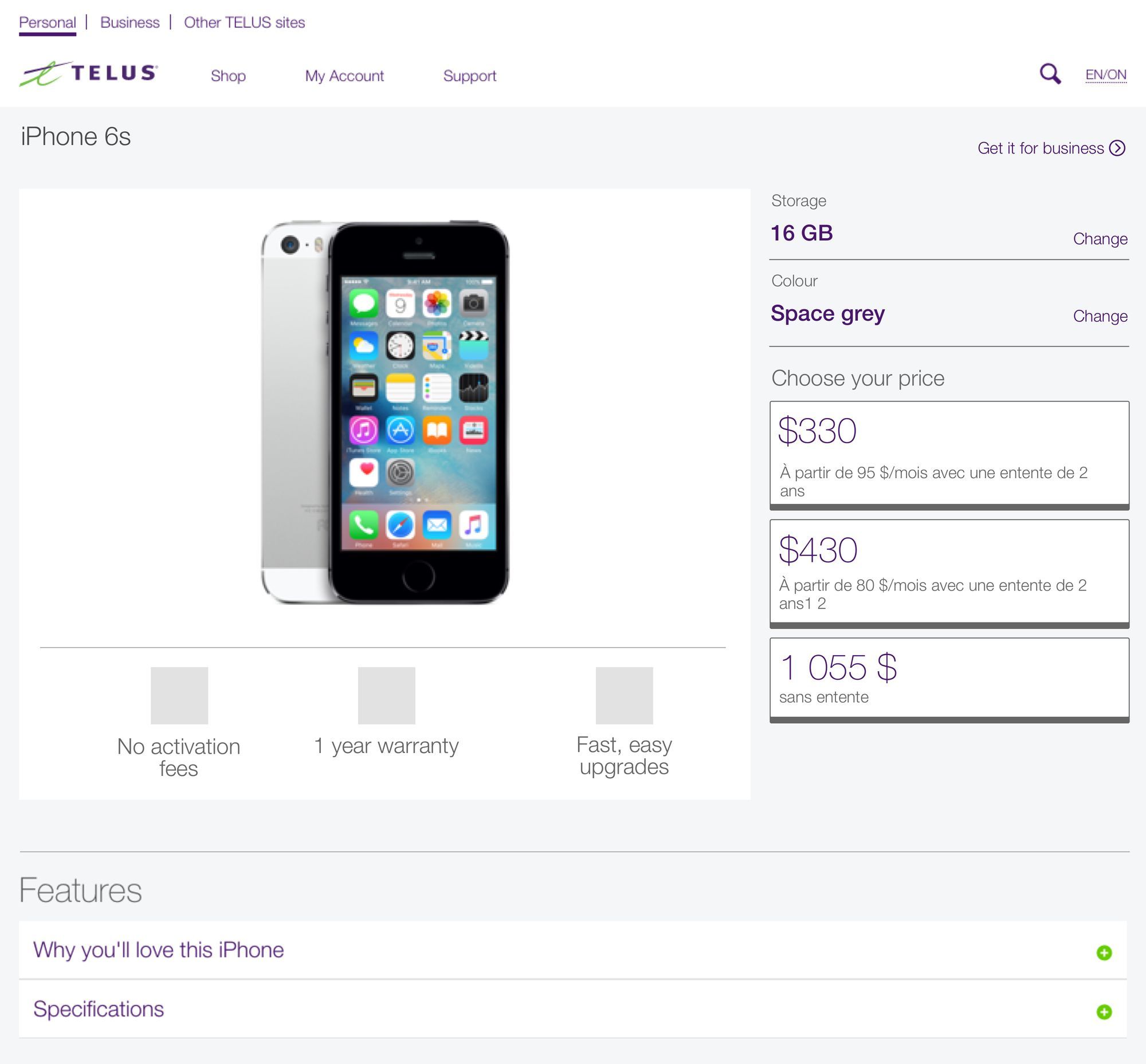 TELUS Product Pages